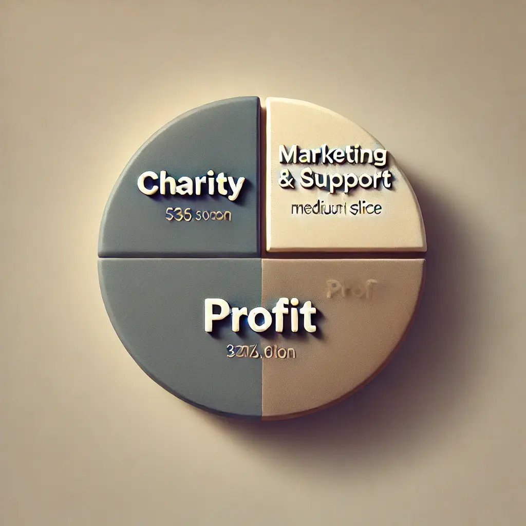 DALL·E 2024-09-26 17.48.28 - Create an image with two pie charts similar to the provided example, showing the breakdown of commission. The first pie chart should have three sectio