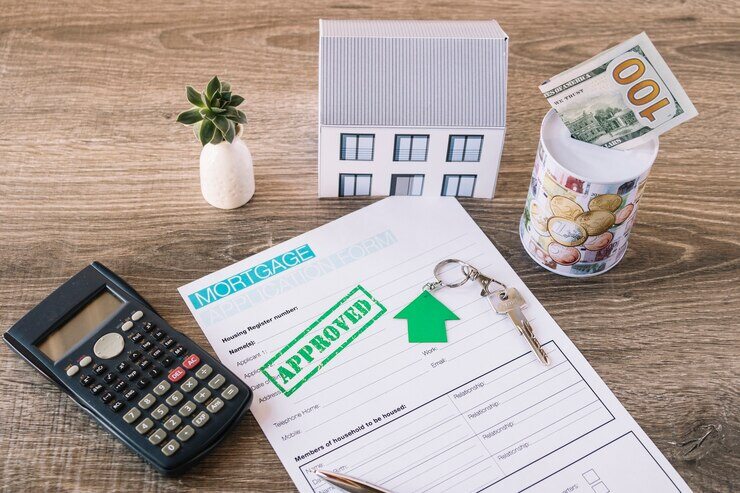table-desk-with-credit-approved-request_23-2147764199